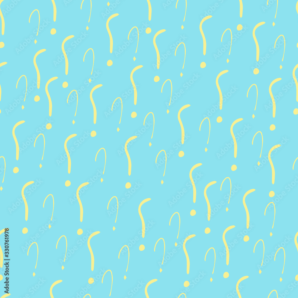 Fototapete question marks and exclamation mark seamless pattern. vector sketch question marks and exclamation m