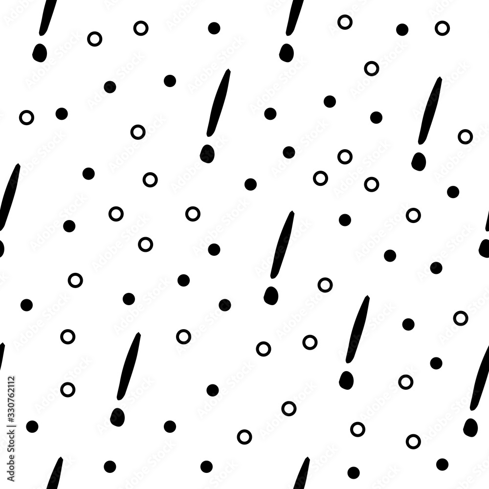 Poster exclamation mark seamless pattern on white background. hand drawn vector elements.vector sketch ques