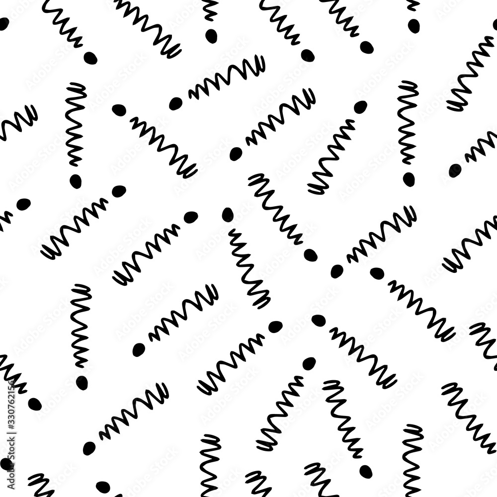 Poster exclamation mark seamless pattern on white background. hand drawn vector elements.vector sketch ques