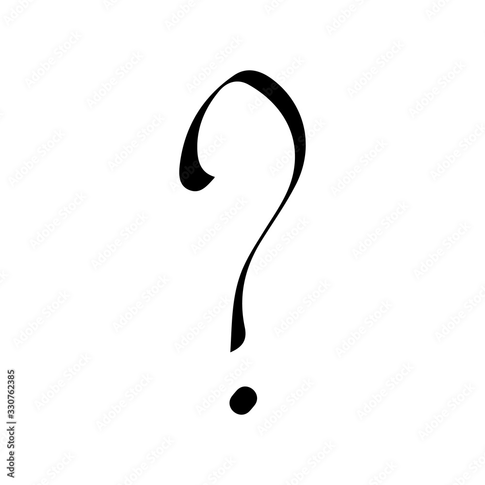 Poster question mark. hand drawn sketch. faq button. asking questions. ask for help. vector illustration is
