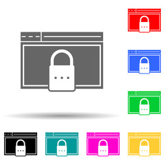 browser security multi color style icon. Simple glyph, flat vector of web development icons for ui and ux, website or mobile application