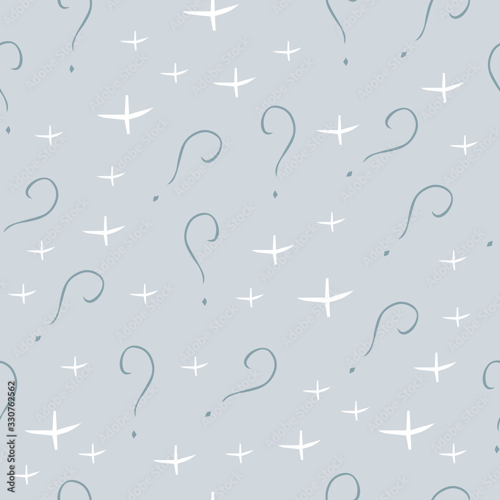 Poster question mark vector seamless pattern. hand drawn sketch. faq button. asking questions. ask for help