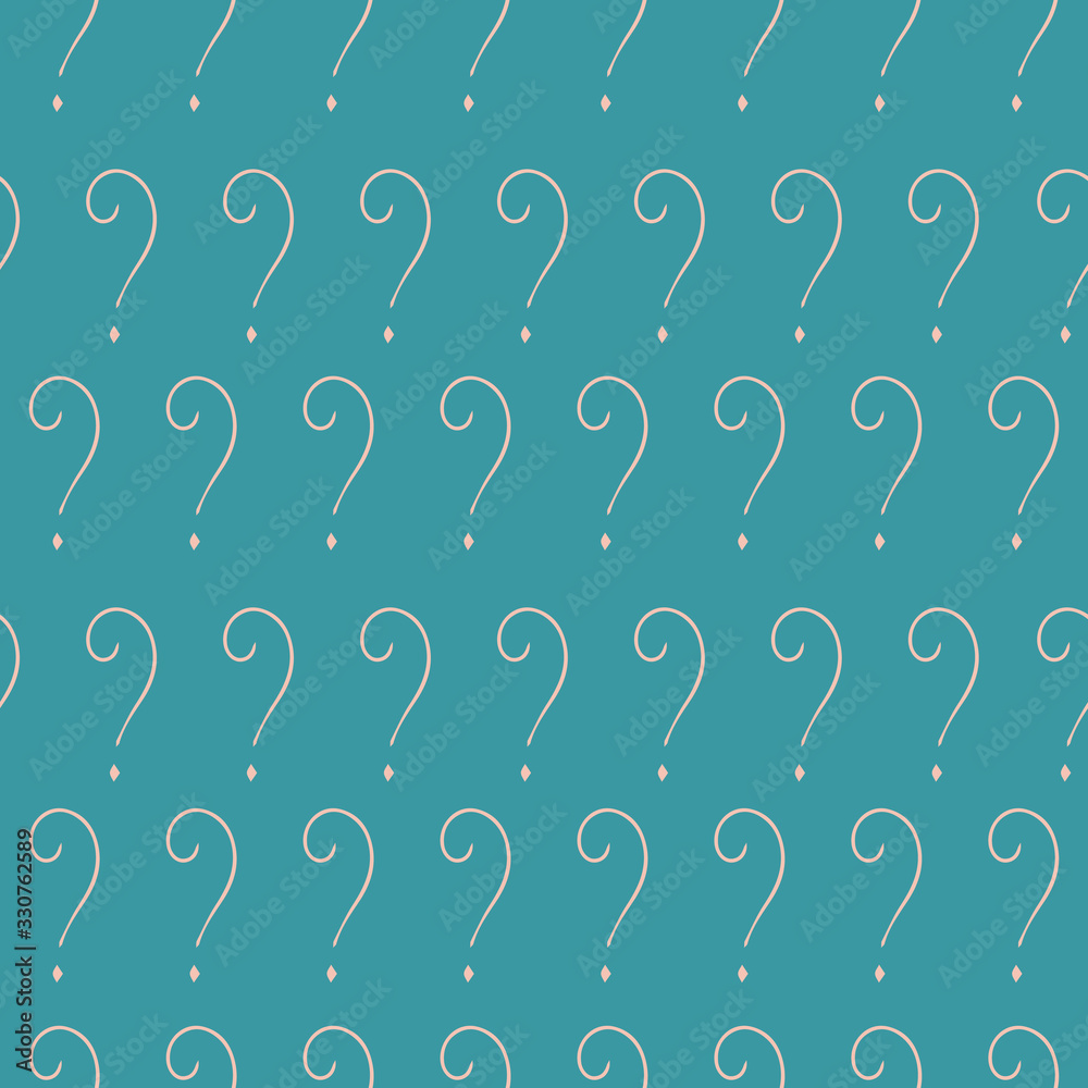 Poster question mark vector seamless pattern. hand drawn sketch. faq button. asking questions. ask for help