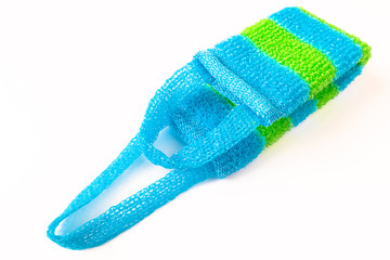 Rigid bath sponge made of polypropylene with handles