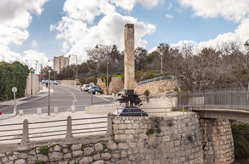 Fototapeta na wymiar The Brett built bridge in Jerusalem city in Israel