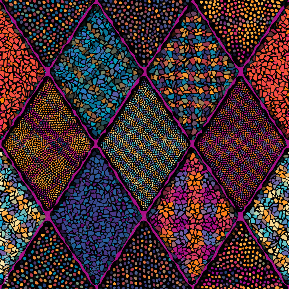 Aufkleber Seamless mosaic art pattern. Vector image. Vector image.