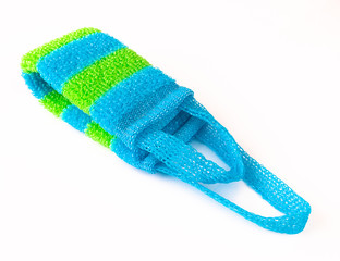 Rigid bath sponge made of polypropylene with handles