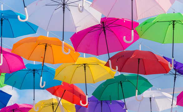 The background image of colorful umbrellas.