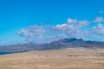Fototapeta na wymiar Istmo de la Pared - Fuerteventura at its narrowest point. Stone desert