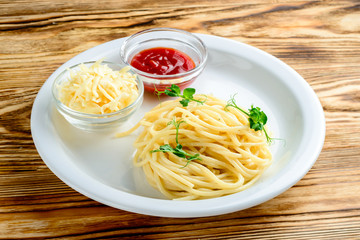 pasta with cheese kids menu