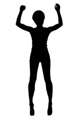 スリムな日本人女性のシルエット