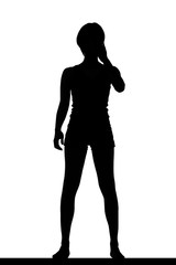 スリムな日本人女性のシルエット