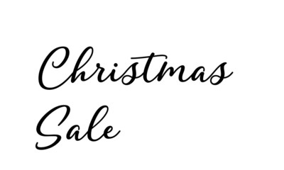 Christmas Sale postcard. Ink illustration. Modern brush calligraphy. Isolated on white background.