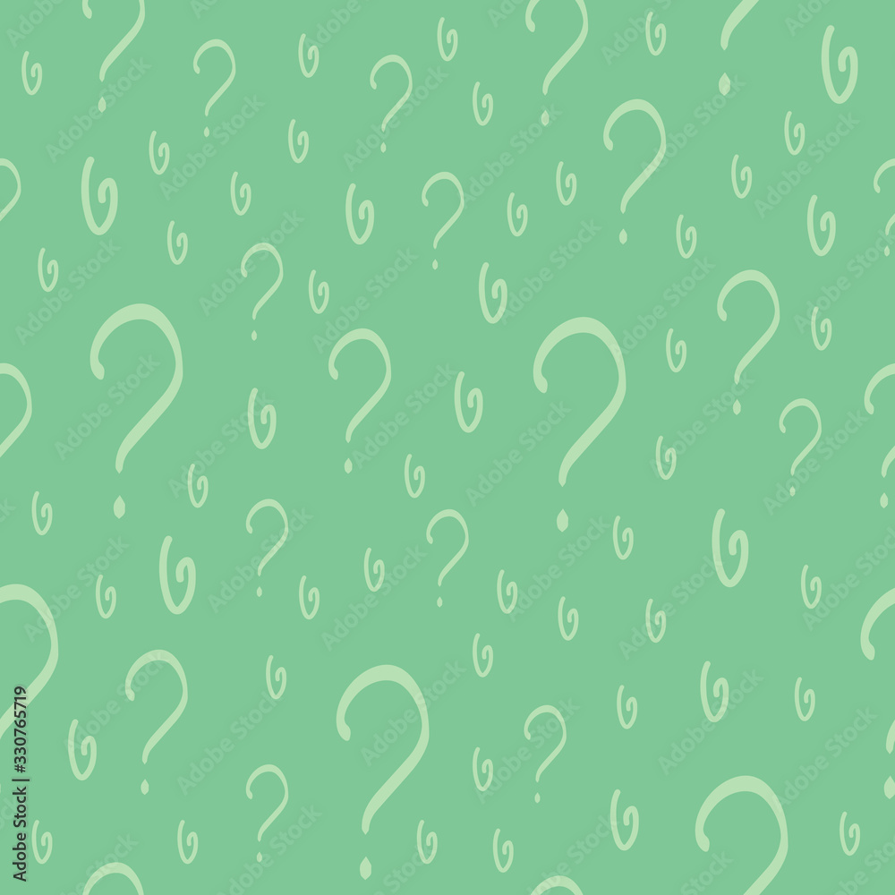 Poster question mark vector seamless pattern. hand drawn sketch. faq button. asking questions. ask for help