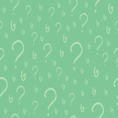 Question mark vector seamless pattern. Hand drawn sketch. FAQ button. Asking questions. Ask for help