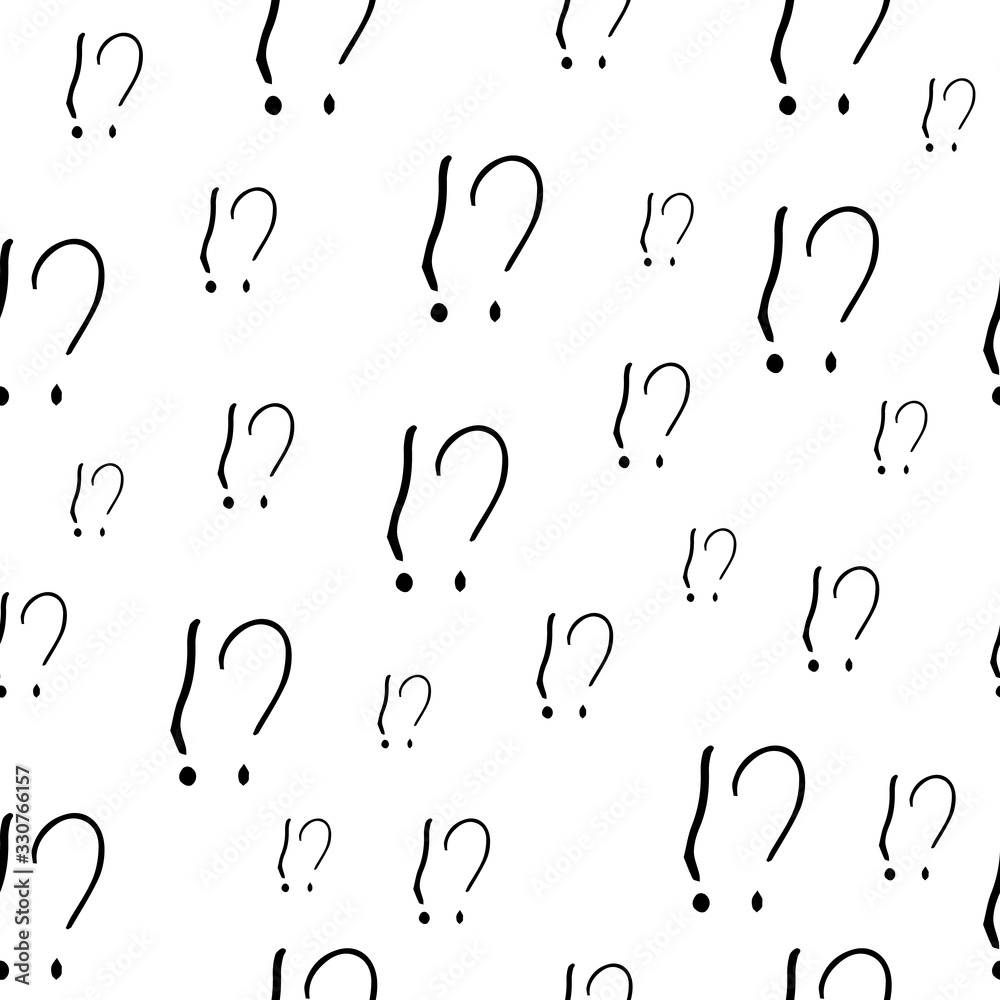 Fototapete question marks and exclamation mark seamless pattern. vector sketch question marks and exclamation m