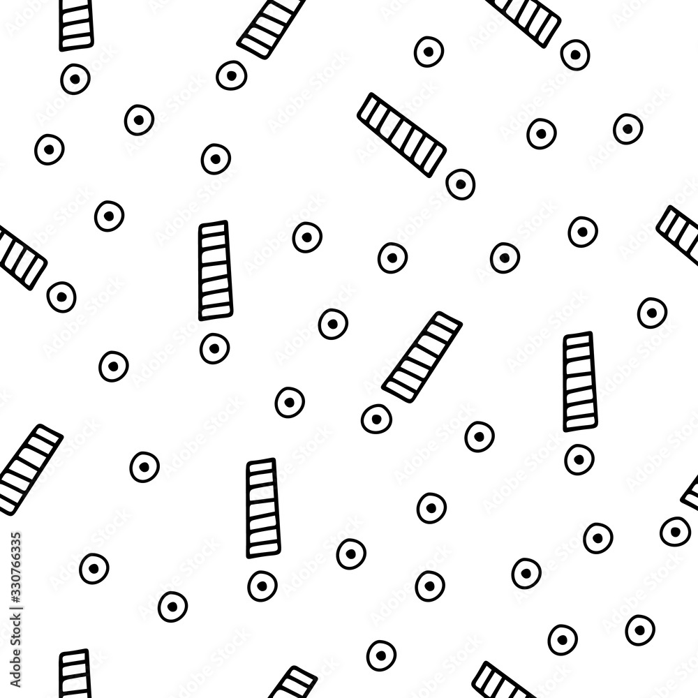 Poster exclamation mark seamless pattern on white background. hand drawn vector elements.vector sketch ques