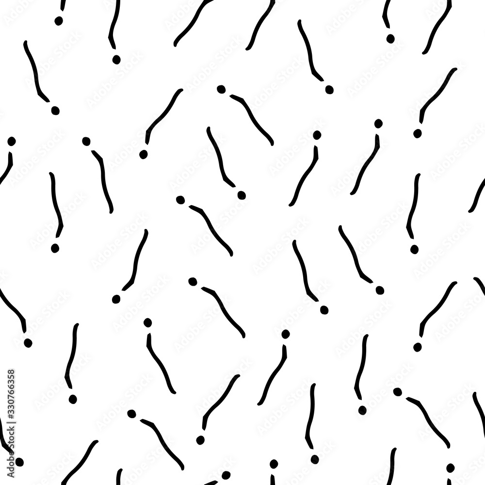 Poster exclamation mark seamless pattern on white background. hand drawn vector elements.vector sketch ques