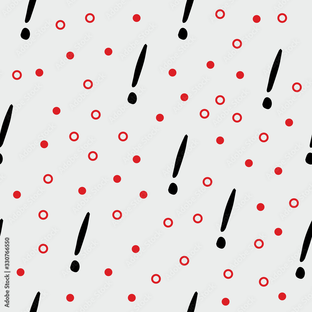 Poster exclamation mark seamless pattern. hand drawn vector elements.vector sketch question marks backgroun