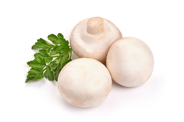 Champignon mushrooms, isolated on white background