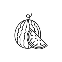 Watermelon icon template black color editable. Watermelon icon symbol Flat vector illustration for graphic and web design.