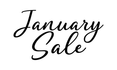 January Sale handwritten lettering on isolated white background. Modern Calligraphy