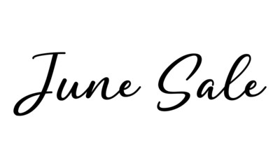 June Sale handwritten lettering on isolated white background. Modern Calligraphy