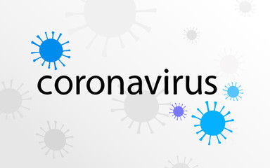 Novel Coronavirus vector lettering, symbol. Hand-drawn Sign 2019-nCoV, MERS-Cov on gradient background. Stylized medical illustration. Abstract virus model logotype. Pandemic Coronavirus stock Banner