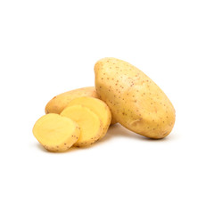 Potato isolated from the farm organic on white background.