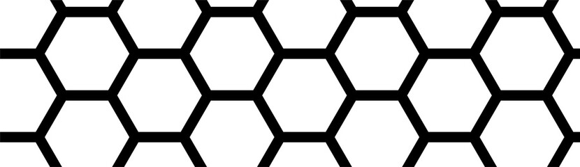 Stoffe zum Nähen Simple black and white hexagonal or honeycomb pattern, seamless background