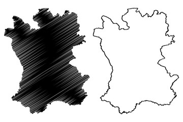 Priekule Municipality (Republic of Latvia, Administrative divisions of Latvia, Municipalities and their territorial units) map vector illustration, scribble sketch Priekule map