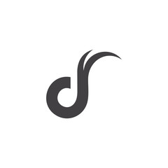 Obraz premium letter d curves geometric smooth design logo vector