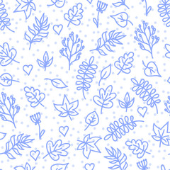 Seamless pattern with leaves