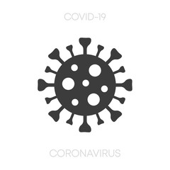 Coronavirus icon. Simple, flat, black virus icon. Vector