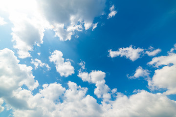 Obraz na płótnie Canvas Soft clouds and blue sky in springtime