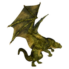 Fototapeta premium 3D Rendering Fairy Tale Dragon on White