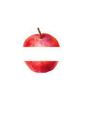 Red apple illsutration, as decortive fruite frame. Hand drawing with colour pencil. For kitchen, food packing design.