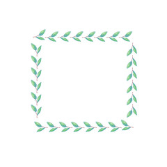 Floral frame with leaves. Hand drawing with colour pencil. Vintage. For cards, design, flyers, banners