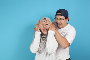 Happy Asian Muslim Couple
