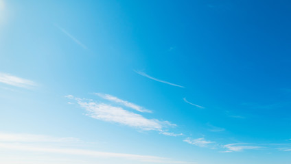 white clouds and blue sky in Sardinia in spring