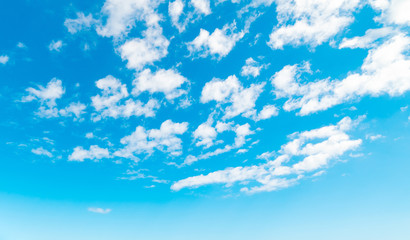 Small clouds and blue sky in springtime