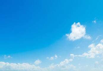 blue sky with white, soft clouds in Springtime