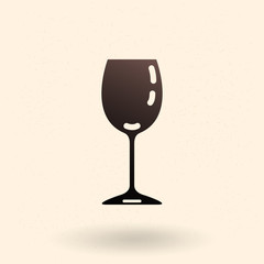 Vector Black Silhouette Icon - Wine Glass