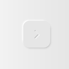 Very high detailed white user interface button for websites and mobile apps, vector illustration