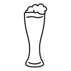 Vector Outline Beer Glass Icon. Party Pictogram