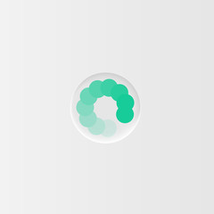 Very high detailed white user interface round loading button for websites and mobile apps, vector illustration
