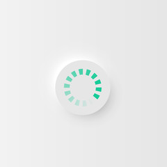 Very high detailed white user interface round loading button for websites and mobile apps, vector illustration