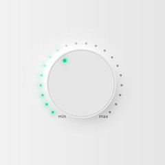 Very high detailed white user interface volume button for websites and mobile apps, vector illustration
