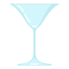 Vector Flat Icon - Empty Cocktail Glass