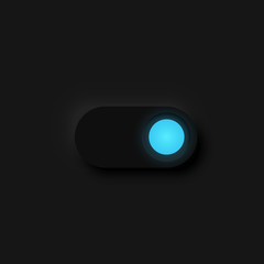 Very high detailed black user interface switch (ON) for websites and mobile apps, vector illustration